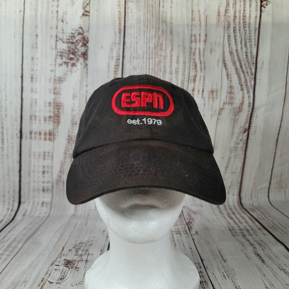 Vintage Espn Est. 1979 Red Black‎ Baseball Cap Hat